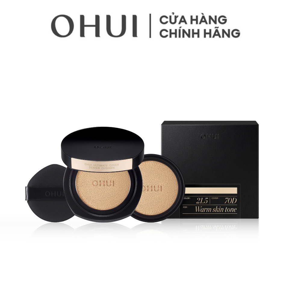 [OHUI Official] Phấn nước chuyên kiềm dầu che phủ cao mỏng nhẹ OHUI Ultimate Cover Denier Cushion 13G x 2