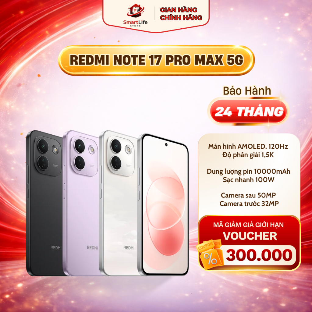 Điện thoại Xiaomi Redmi Note 17 Pro Max 5G hàng Quốc Tế chính hãng - có tiếng Việt | Shopee Việt Nam