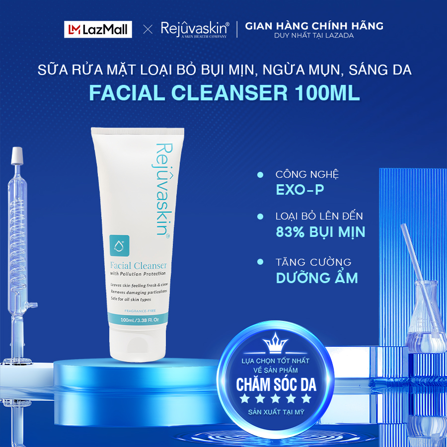 Sữa Rửa Mặt Loại Bỏ Bụi Mịn Ngừa Mụn Sáng Da Rejuvaskin Facial - Cleanser 100ml