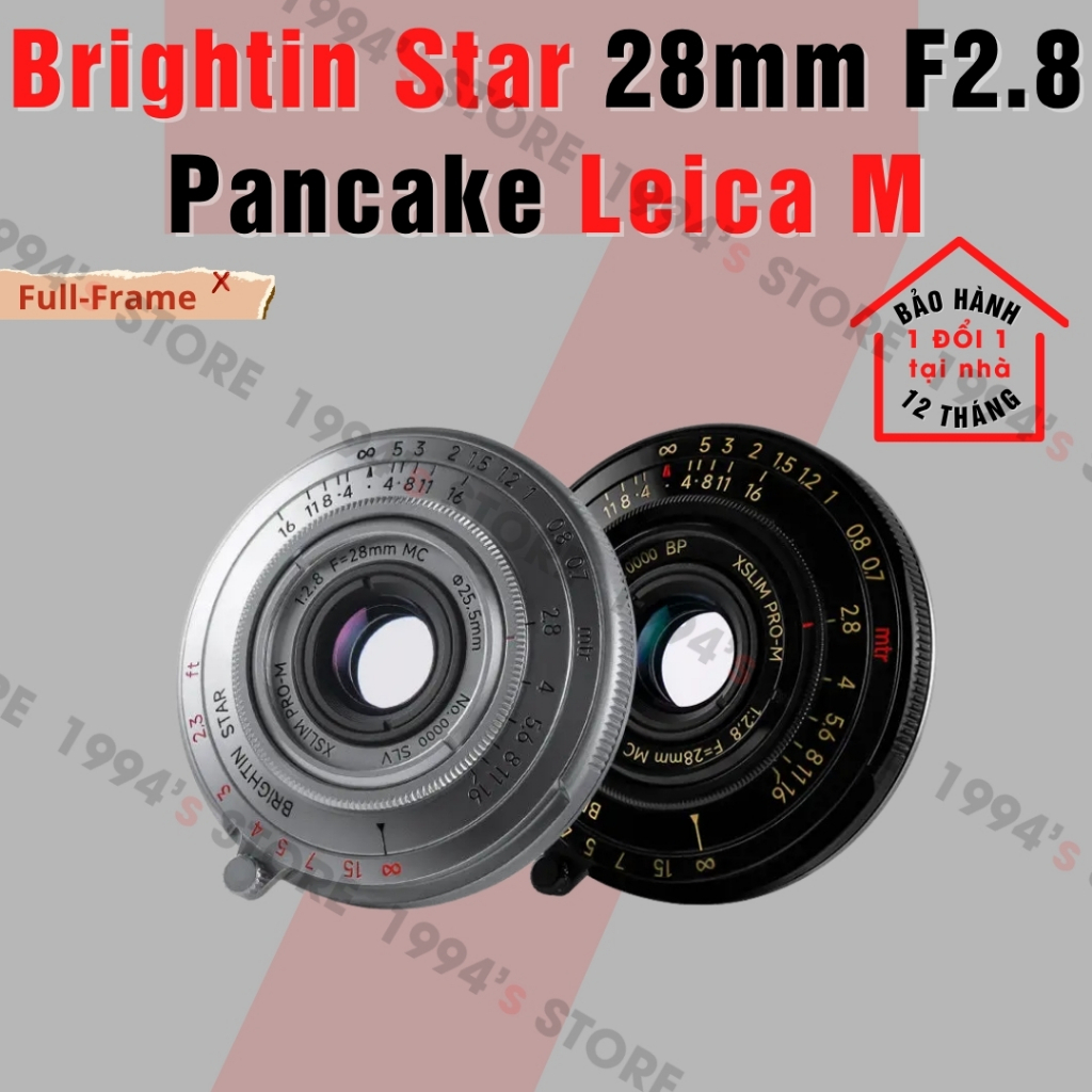 Ống kính Brightin Star 28mm F2.8 Pancake for Leica M - Siêu mỏng - Chính hãng bảo hành 12 tháng 1 đổi 1 | Shopee Việt Nam