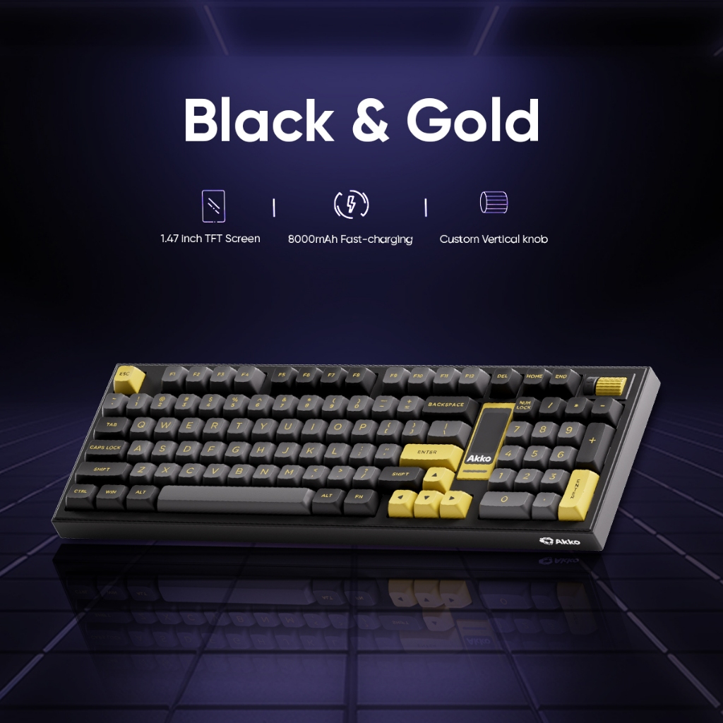 Bàn phím cơ không dây AKKO 5098B Black & Gold | Shopee Việt Nam