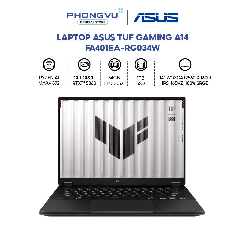 Laptop Gaming Asus TUF A14 FA401EA-RG034W (Ryzen AI MAX+ 392/ 64GB/ 1TB/ Windows 11 Home) - Bảo hành 24 tháng | Shopee Việt Nam