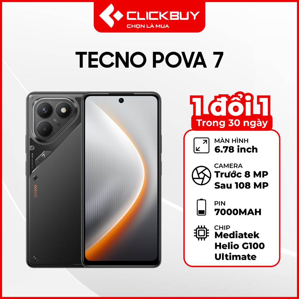 Điện Thoại TECNO POVA 7 Chính Hãng (8GB/128GB - 8GB/256GB) Pin 7000mah Màn Hình 120Hz | Shopee Việt Nam