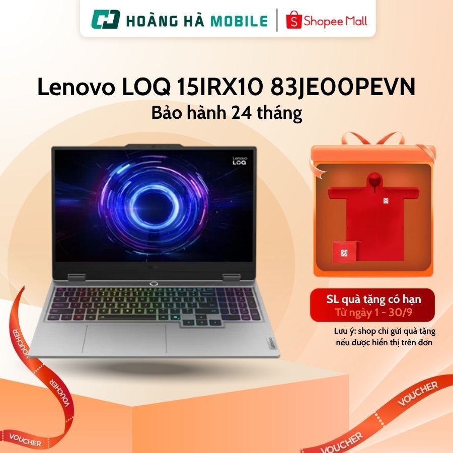 Laptop Lenovo LOQ 15IRX10 83JE00PEVN (Intel Core i7-13650HX/RTX 5050 8GB GDDR7/16GB RAM DDR5/512GB SSD/Windows 11 Home | Shopee Việt Nam