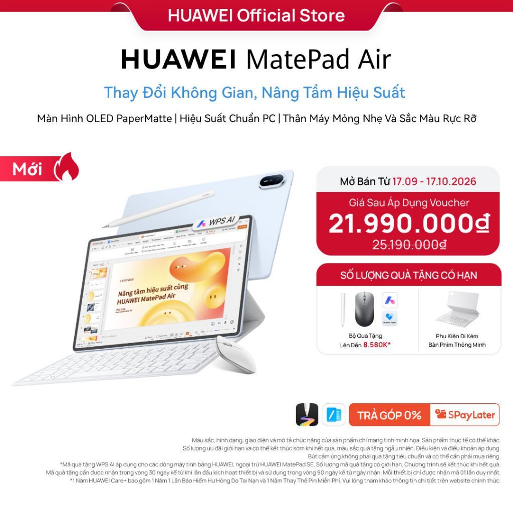 Máy Tính Bảng HUAWEI MatePad Air | Màn Hình OLED PaperMatte | Hiệu Suất Chuẩn PC | Thân Máy Mỏng Nhẹ Và Đa Dạng Màu Sắc | Shopee Việt Nam