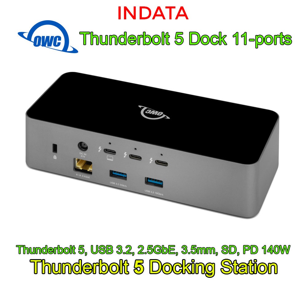Thunderbolt 5 Dock 11 cổng OWC Thunderbolt 5 Dock 80Gbps, USB, LAN 2.5GbE, 3.5mm, SD, 8K, PD140W chính hãng | Shopee Việt Nam