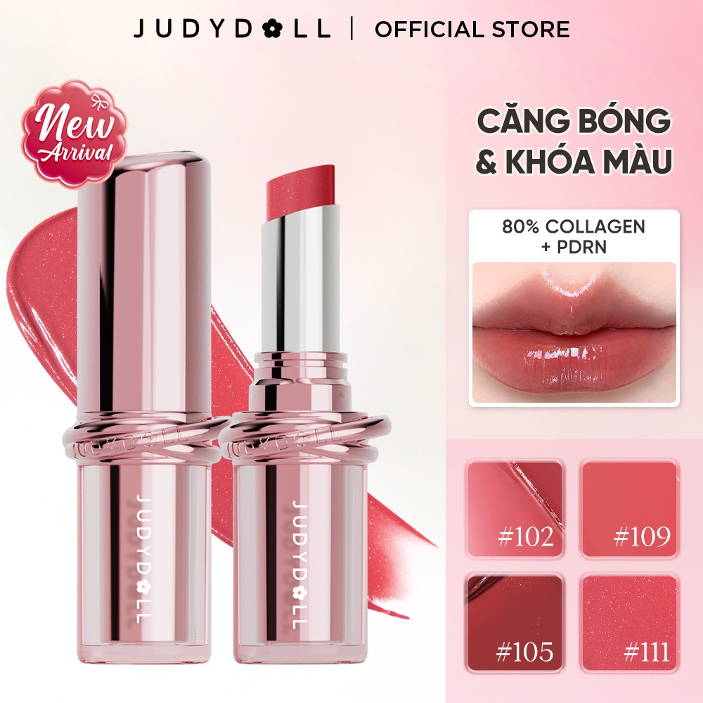 [MỚI] Son Dưỡng Có Màu JUDYDOLL Stay Shine Lipstick Căng Bóng Dưỡng ẩm Collagen PDRN Khóa màu Lâu trôi 3g | Shopee Việt Nam