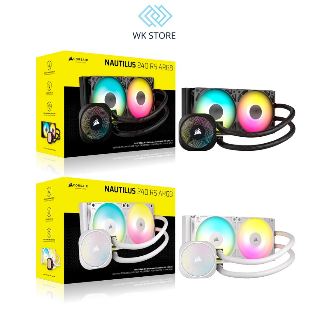 Tản nhiệt nước Corsair NAUTILUS 240 RS ARGB | Black / White | Bảo hành 60 Tháng | Shopee Việt Nam