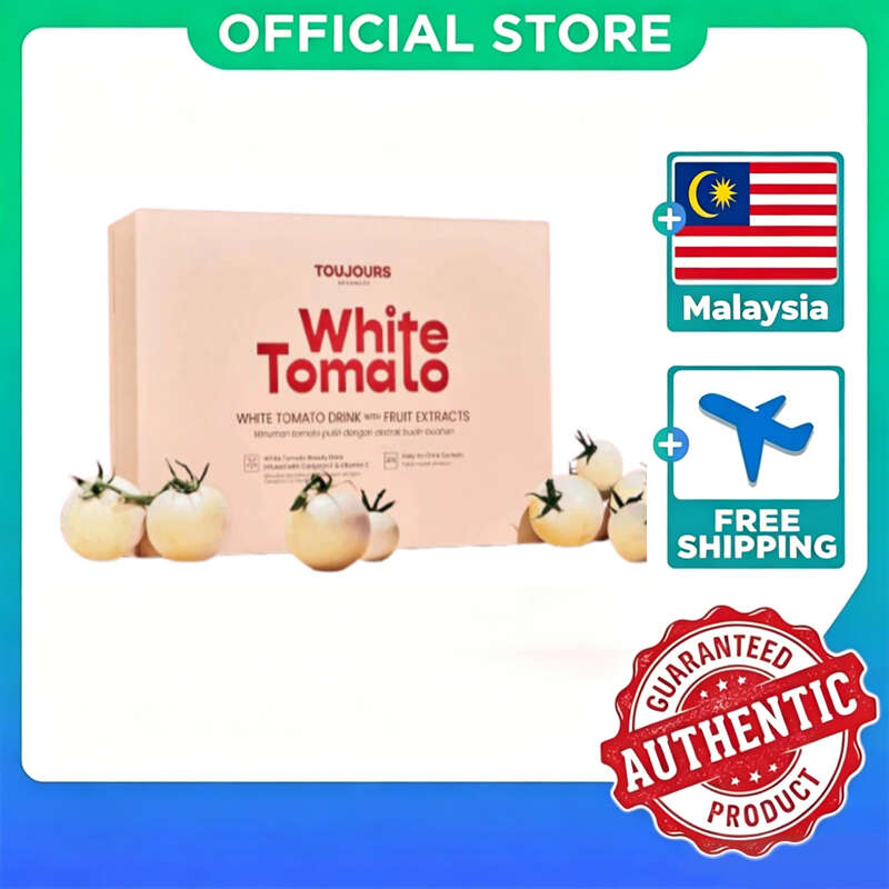 [OFFICIAL]Toujours Advanced White Tomato 30s - Halal Certified Whitening Drink for Glowing Skin & Anti-Aging 100% Plant