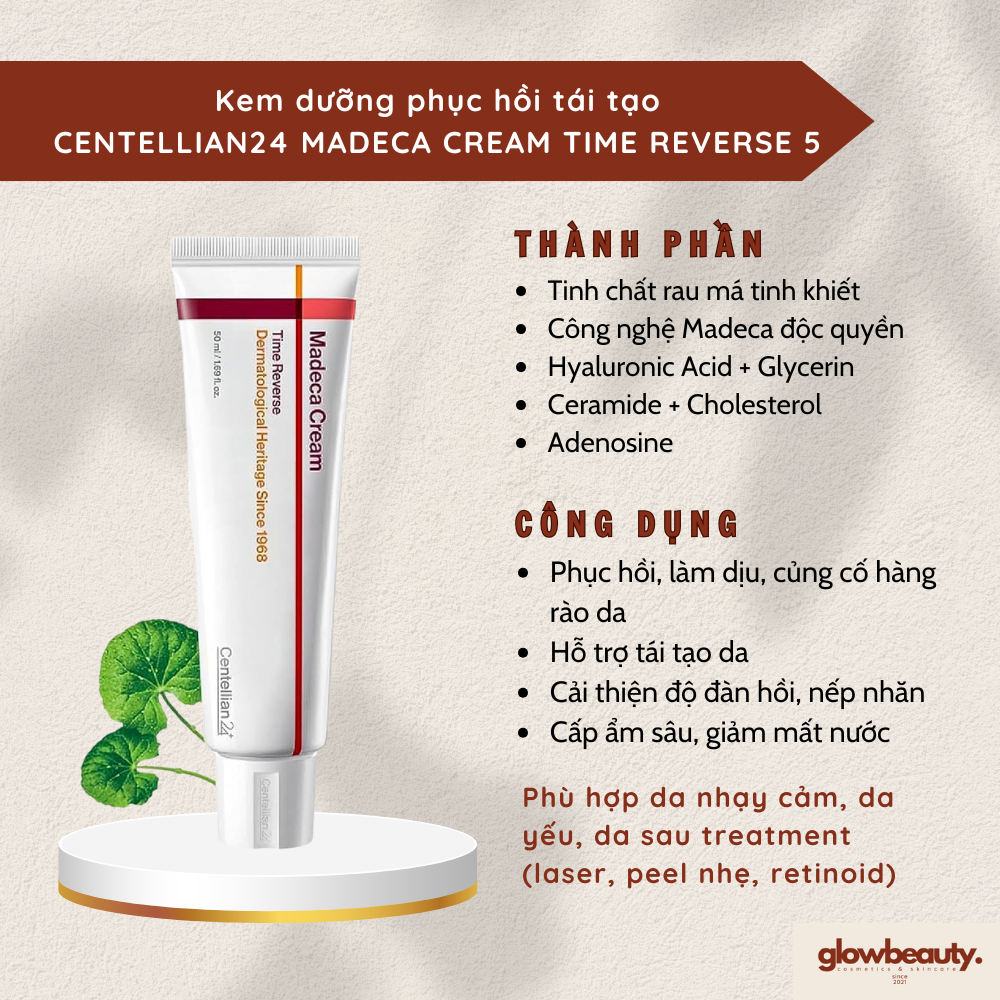 Kem Phục Hồi Centellian24 Madeca Cream Time Reverse 50 ml – Giảm Nhăn Làm Dịu & Tái Tạo Da