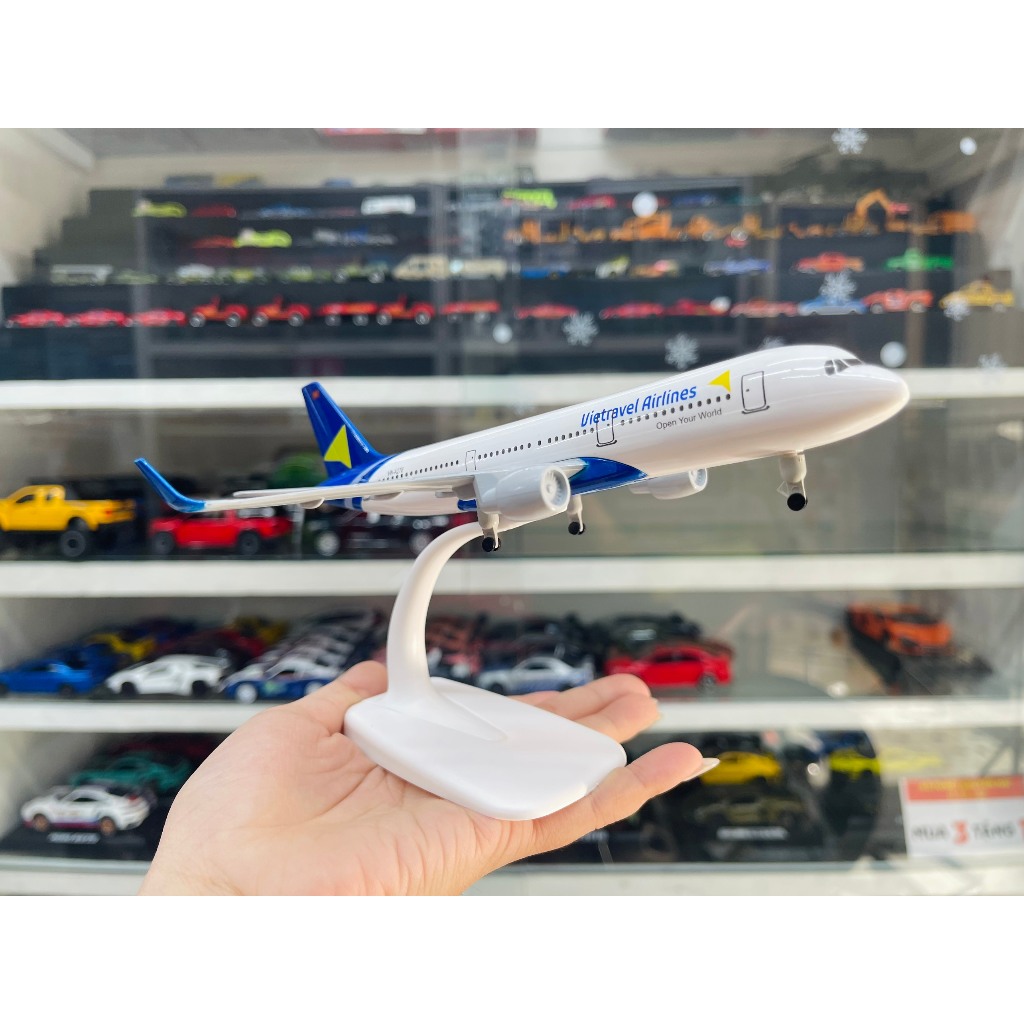 Mô hình máy bay trưng bày có đế và bánh tháo rời 20cm dòng A Vietravel Airlines A321 MB20052 | Shopee Việt Nam