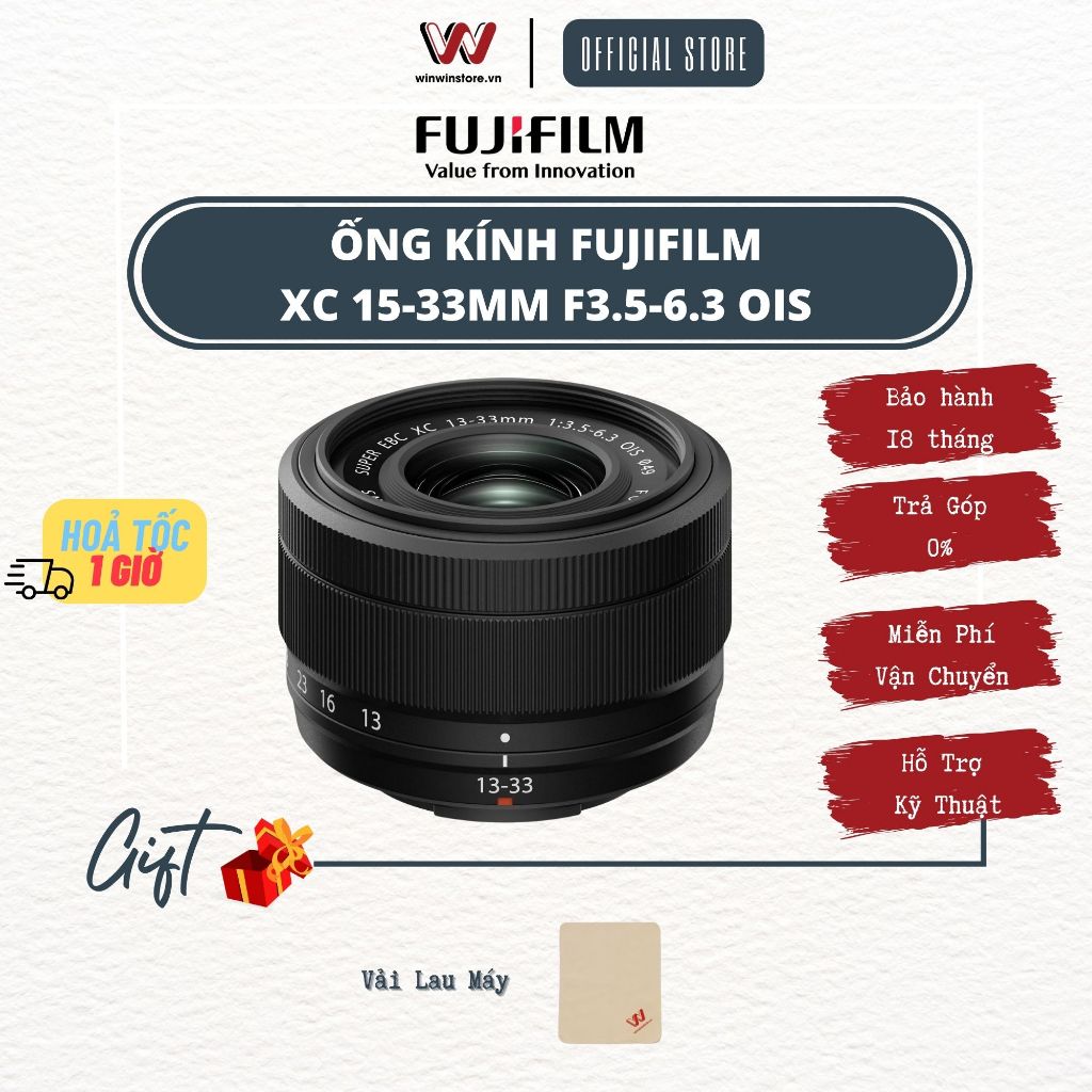 Ống kính Fujifilm XC13-33mm l XC 13-33 mm F3.5-6.3 OIS - Ống kính zoom tách kit siêu nhẹ - Bảo hành chính hãng 18 tháng | Shopee Việt Nam