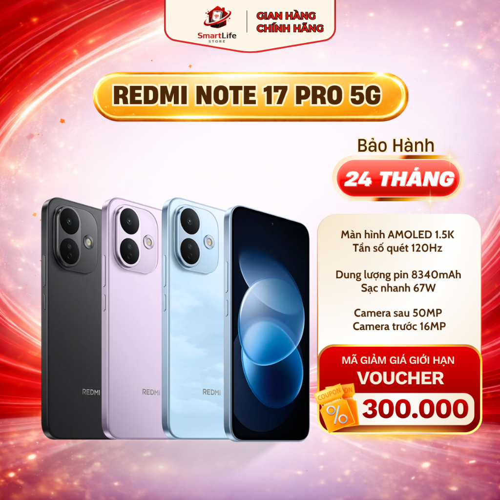 Điện thoại Xiaomi Redmi Note 17 Pro 5G hàng Quốc Tế chính hãng - có tiếng Việt | Shopee Việt Nam