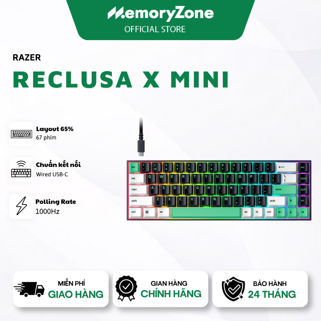 Bàn phím cơ Razer Reclusa X Mini 65% - Bảo hành 24 tháng | Shopee Việt Nam