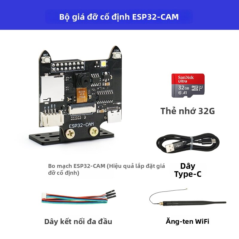 CHUANGLEBO | Bộ Phát Triển ESP32-CAM Nhận Diện Khuôn Mặt AI Vision