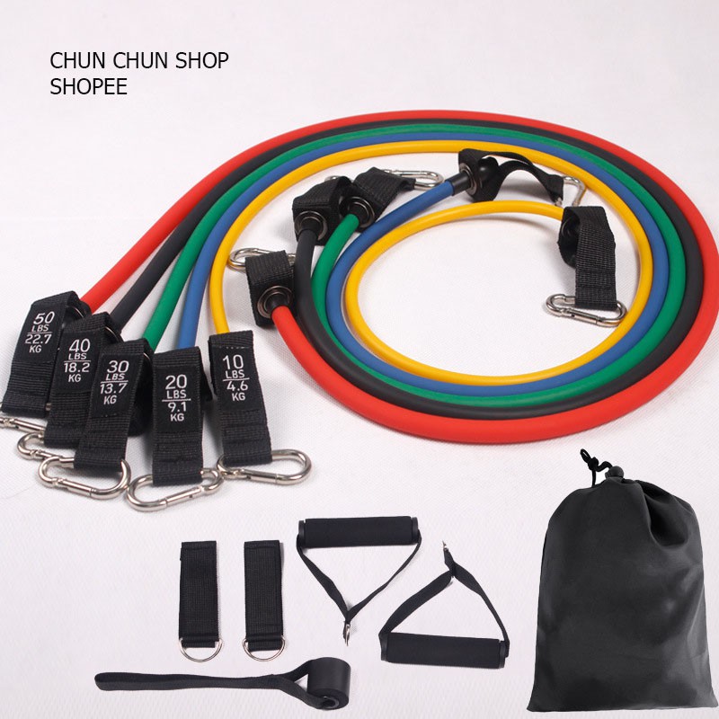 Bộ Dây Đàn Hồi Tập Thể Hình Cao Cấp 150LB,200LB,250LB | Shopee Việt Nam