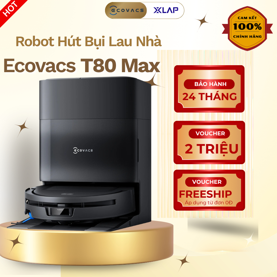 Robot hút bụi lau nhà Ecovacs Deebot T80/ T80 Max Omni- lau con lăn - 40.000Pa - Hàng chính hãng | Shopee Việt Nam