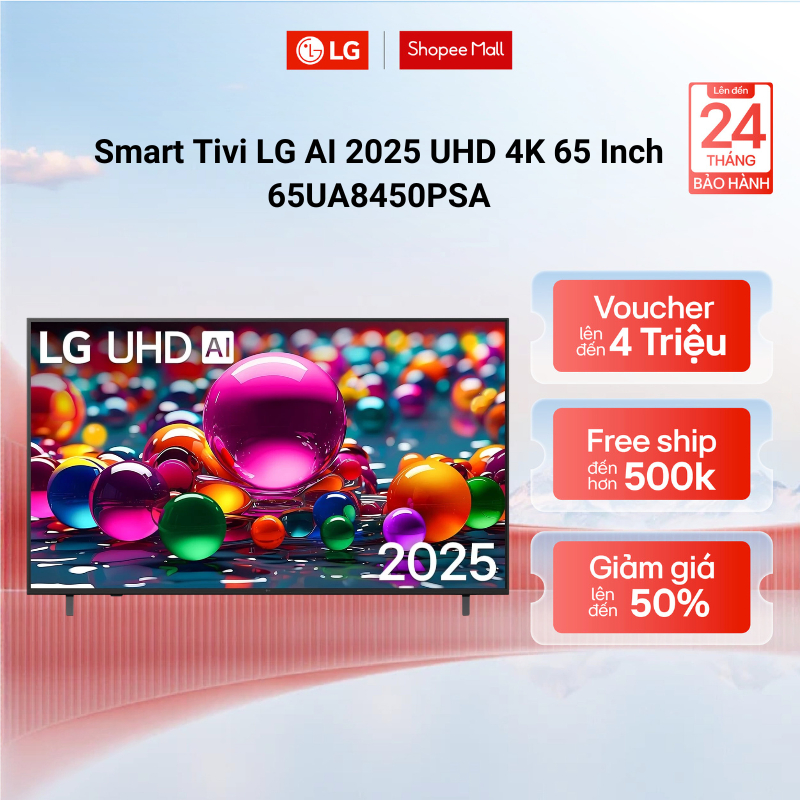 Smart TV LG AI 4K 2025 UHD 65 Inch 65UA8450PSA | Shopee Việt Nam