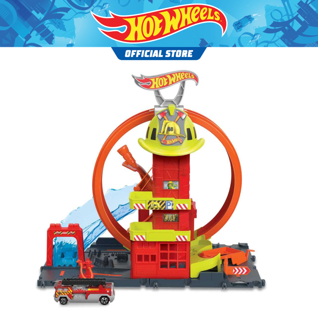 Hot Wheels City Super Loop Fire Station Playset (HKX41)