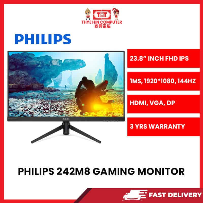 PHILIPS 242M8 23.8" FHD 144HZ 1MS IPS GAMING MONITOR