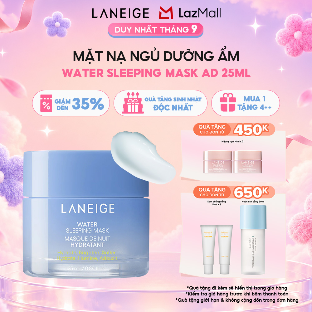 Mặt Nạ Ngủ Dưỡng Ẩm Dưỡng Sáng Da Phiên Bản Cải Tiến Laneige Water Sleeping Mask 25ml