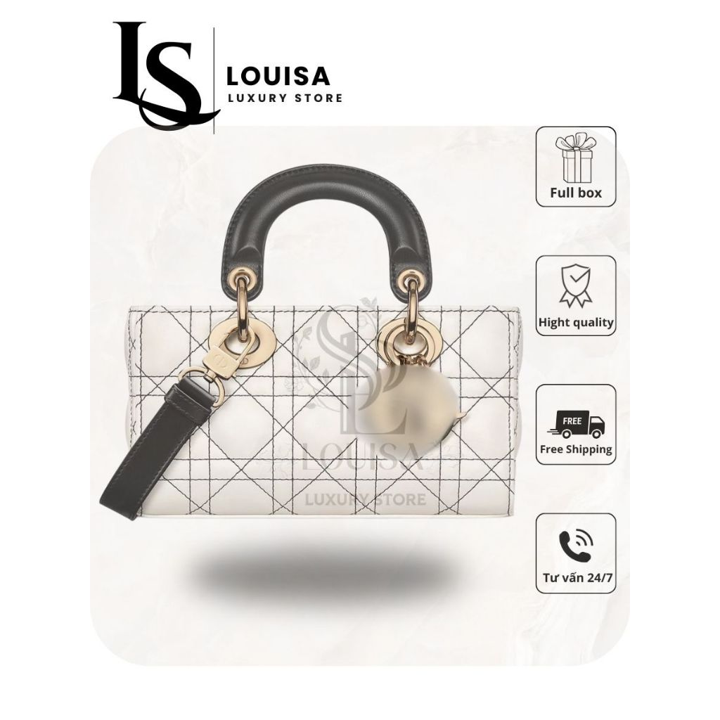 Túi xách nữ Lady D Joy Louisa phong cách D.i.o.r da cao cấp form thanh lịch sang trọng kèm dây đeo | Shopee Việt Nam
