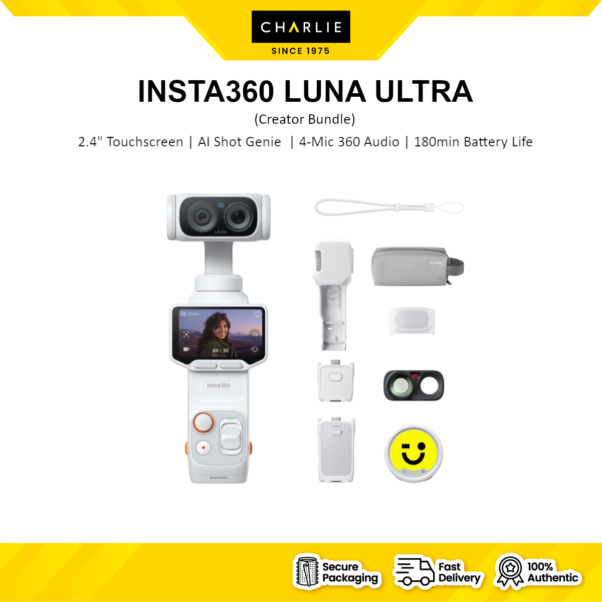 INSTA360 LUNA ULTRA CO-ENGINEERED WITH LEICA 8K GIMBAL CAMERA | ORIGINAL INSTA360 MALAYSIA