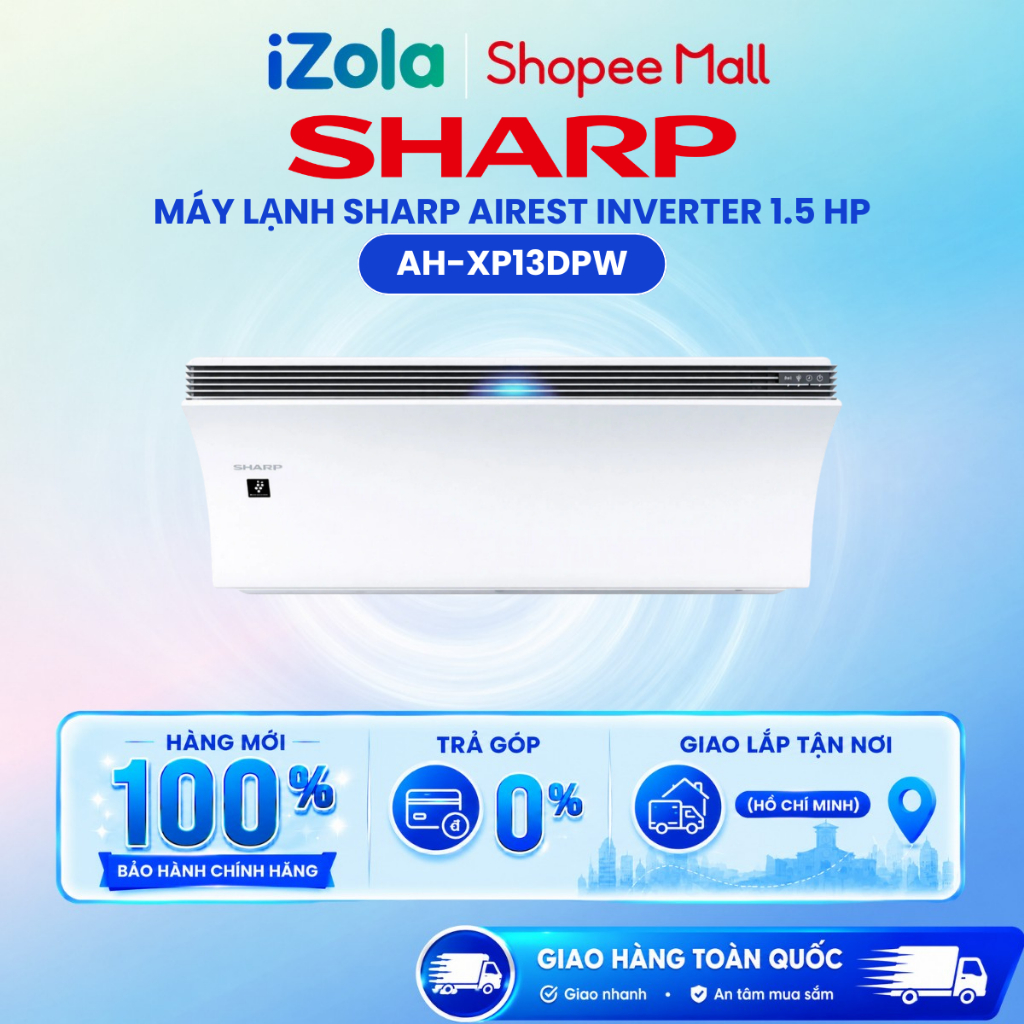 AH-XP13DPW - Máy Lạnh Sharp Airest Inverter 1.5 HP - AH-XP13DPW | Shopee Việt Nam