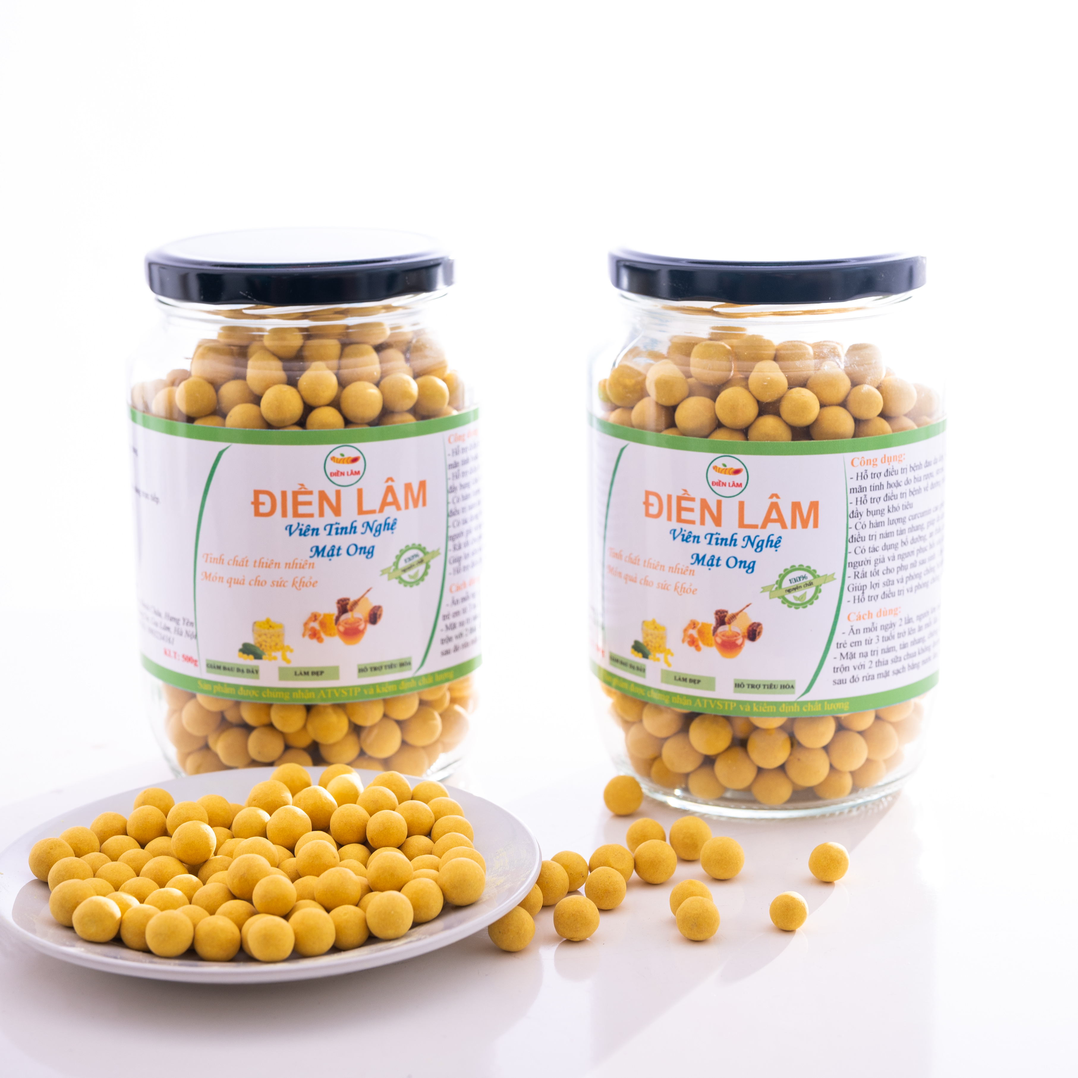 Viên tinh nghệ mật ong Điền Lâm hộp 1kg ( Đặc biệt phù hợp với người bị viêm loét dạ dầy Phụ nữ sau sinh phụ nữ thích làm đẹp) (viên tinh nghệ ) ( viên tinh nghệ sữa ong chúa) ( vien tinh nghe mat ong)
