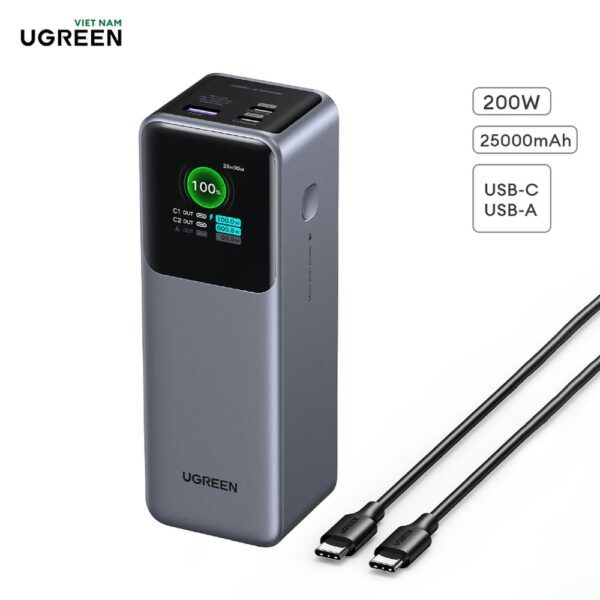 Pin sạc dự phòng Ugreen Nexode 20000mAh 100W,130W,200W Sạc nhanh PD Màn hình LED hiển thị | Chính hãng – Bảo hành 18T | Shopee Việt Nam