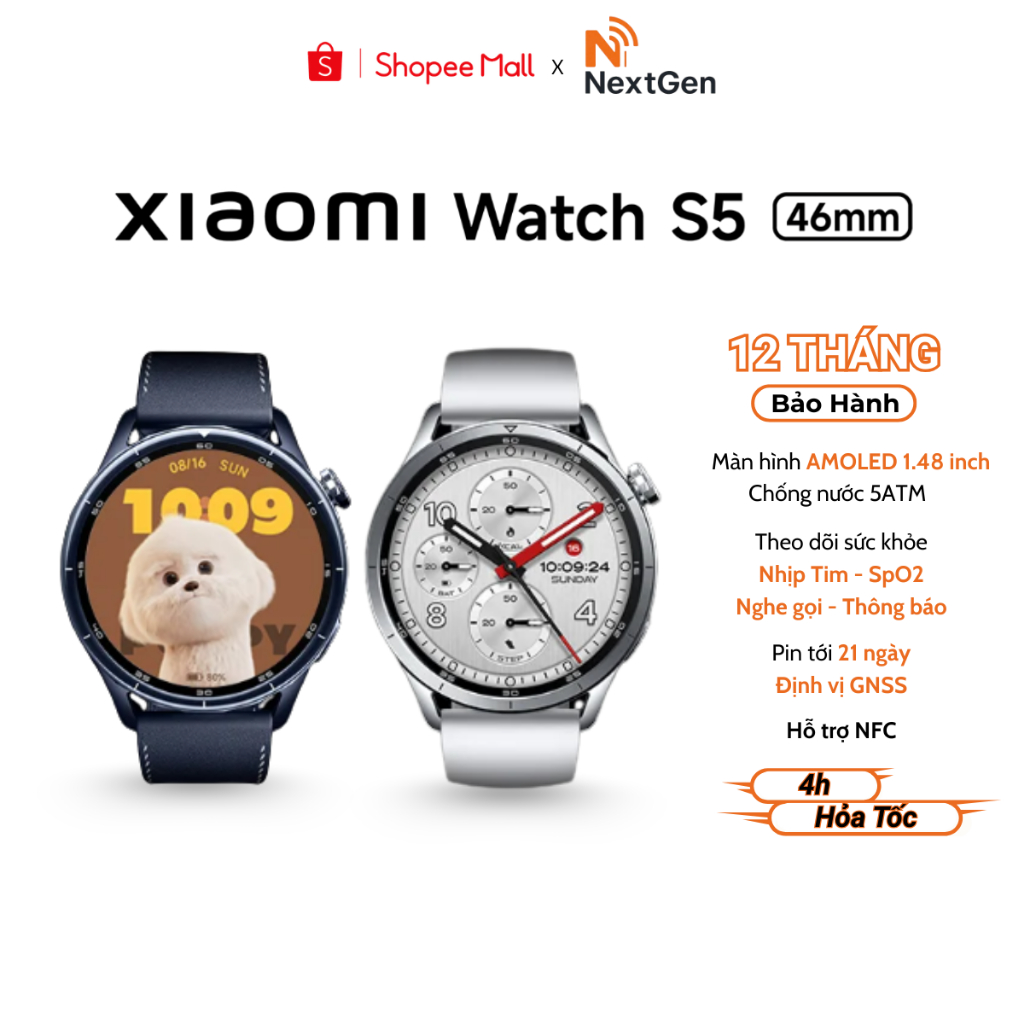 Đồng hồ thông minh Xiaomi Watch S5 46mm bản Tiếng Việt - Chính hãng bảo hành 12 tháng | Shopee Việt Nam