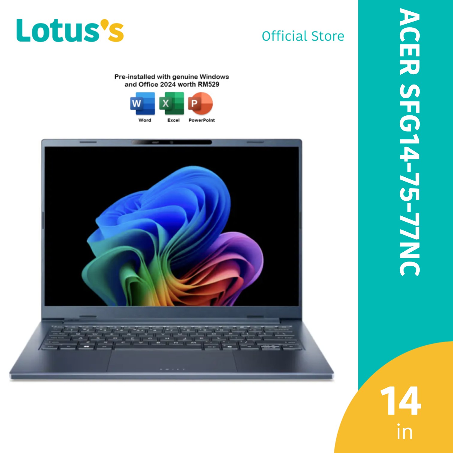 Acer Swift Go 14 Ai SFG14-75-77NC 14" WUXGA Oled Laptop Steam Blue (CU7-258V32GB1TBW11H&S+M365)