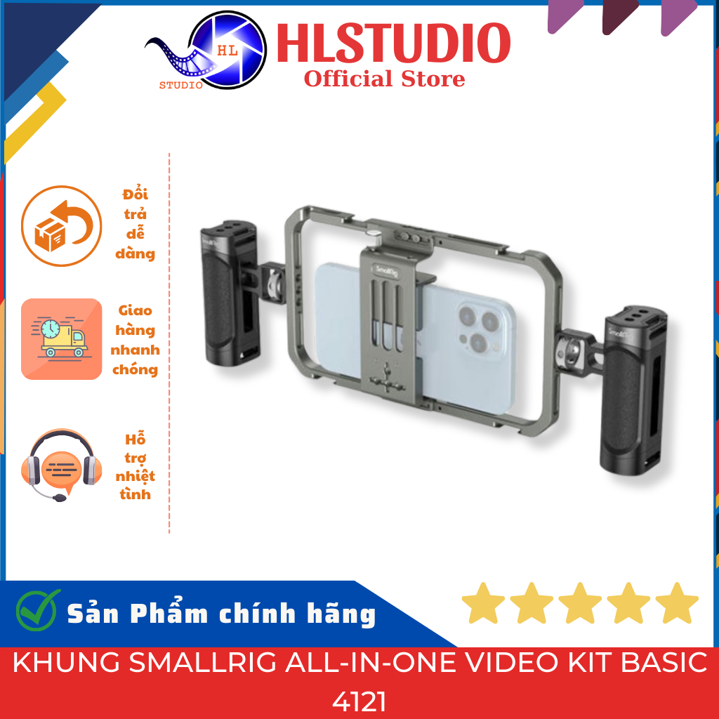Khung SmallRig All-in-One Video Kit Basic 4121 Cho Điện Thoại - Giải Pháp Quay Vlog & Live Stream | Shopee Việt Nam