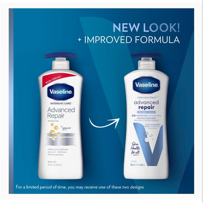 Sữa dưỡng thể Vaseline Advanced Repair Unscented ( 600ml ) - Hàng Mỹ | Shopee Việt Nam