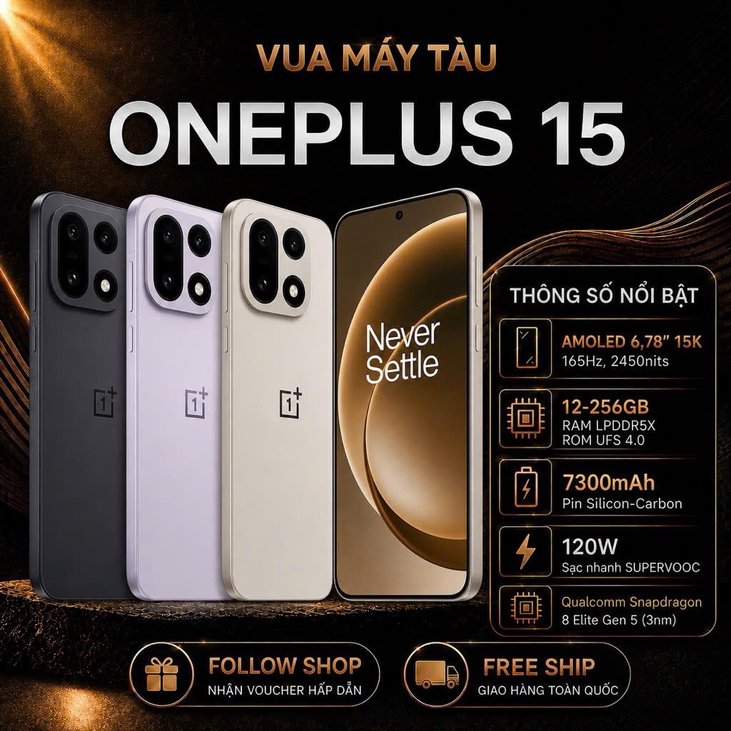 Điện thoại Oneplus 15 (Nội Địa) Ram 16-512gb Fullbox - Đẹp | Shopee Việt Nam