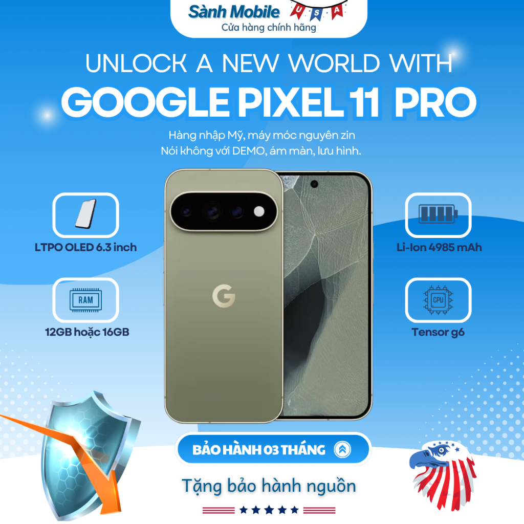 Điện Thoại Google Pixel 11 Pro - Flagship AI & Đi Cùng Hiệu Năng Vượt Trội | Sành Mobile | Shopee Việt Nam