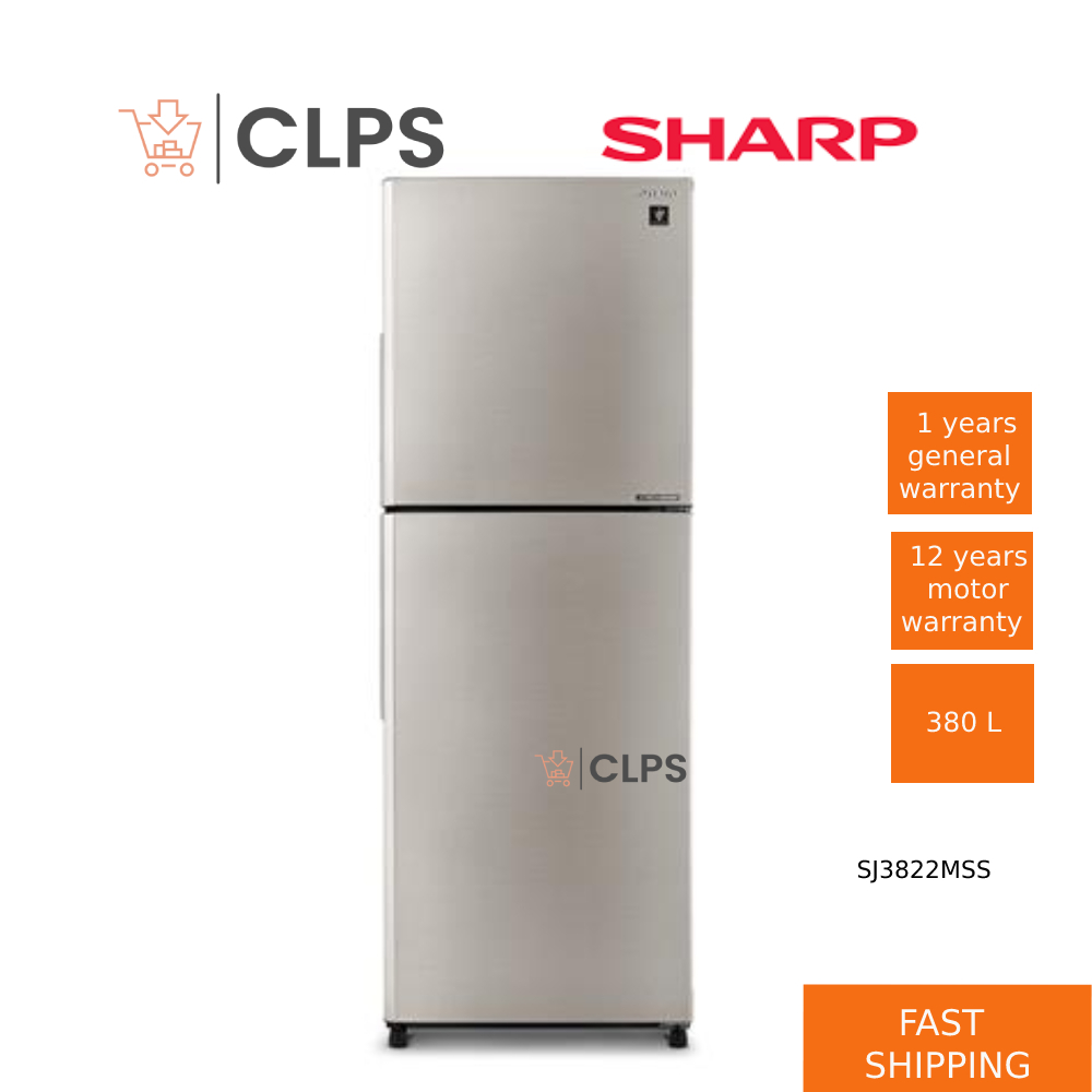 Sharp 2 Door Inverter 380L Fridge Peti Sejuk Peti Ais SJ3822 2 Pintu | Shopee Malaysia