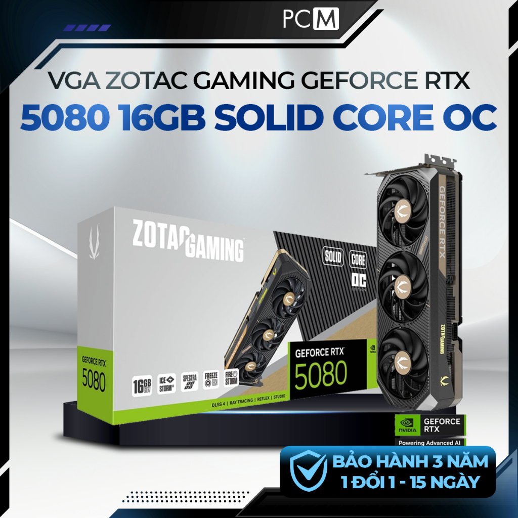 VGA ZOTAC RTX 5080 SOLID CORE OC 16GB GDDR7 | Card Màn Hình RTX 5080 OC | DLSS 4 | PC Gaming | Shopee Việt Nam