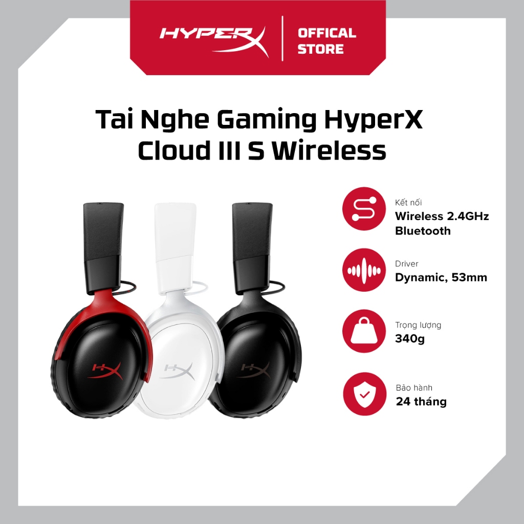 Tai Nghe Gaming không dây HyperX Cloud III S Wireless - Bảo hành 24 tháng | Shopee Việt Nam