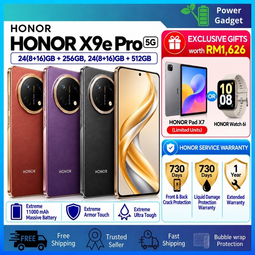 HONOR X9e Pro 5G Smartphone 24GB RAM 256GB/512GB Extreme Tough 11000mAh 80W AMOLED 1.5K 108MP CAMERA OIS IP69K NFC