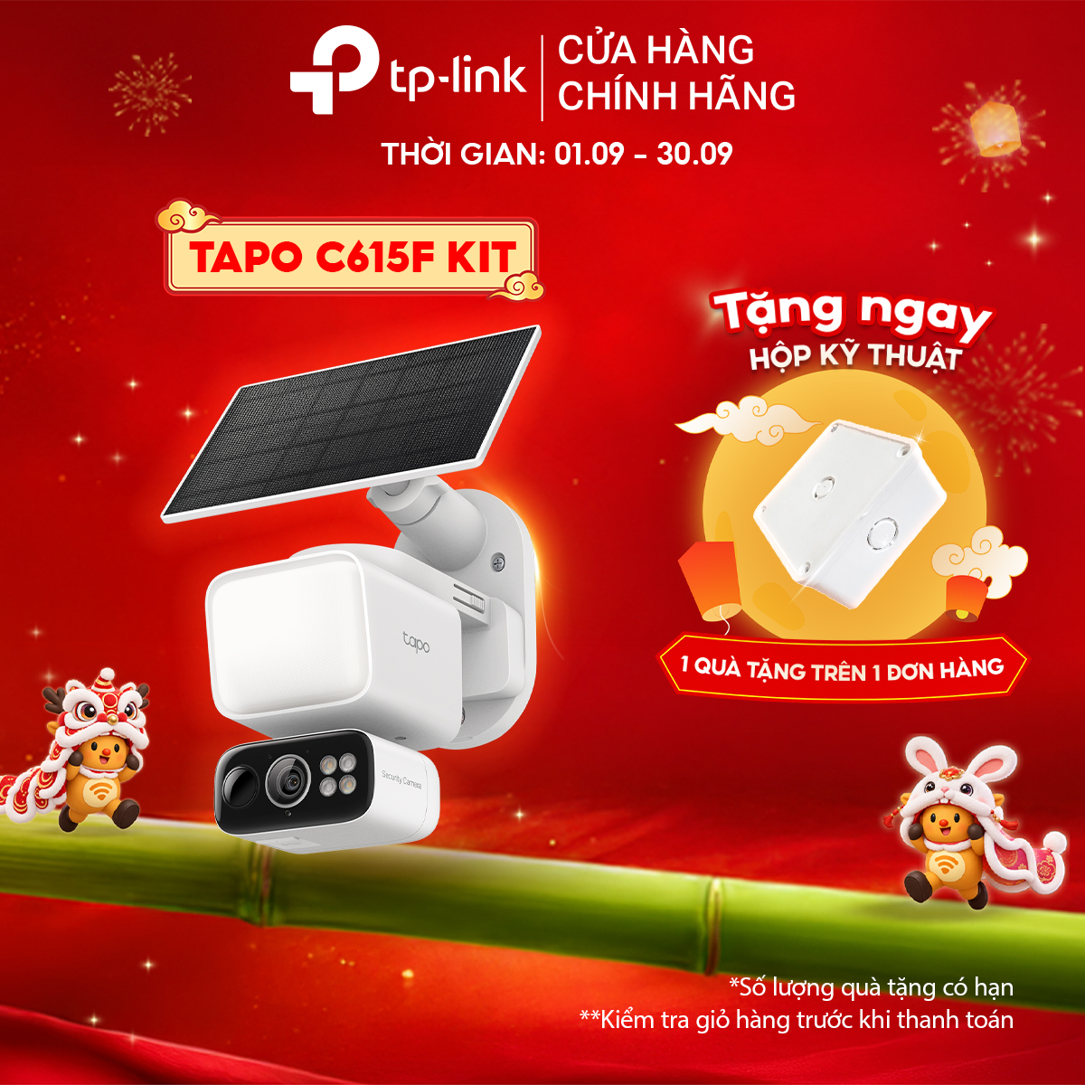 Camera An Ninh TP-Link Tapo C615F KIT Năng Lượng Mặt Trời Tích Hợp Đèn Pha | Chất Lượng 2K 3MP Chuẩn IP65
