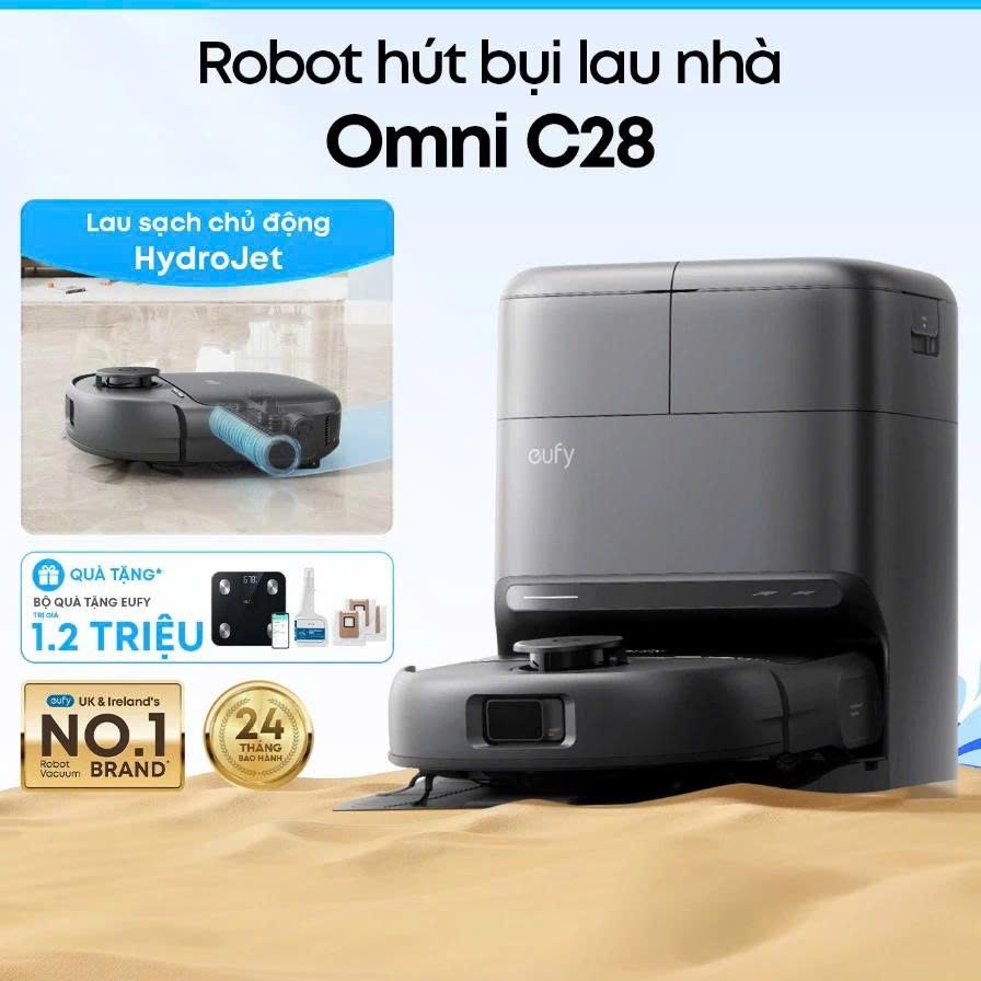 Robot hút bụi lau sàn eufy C28 Omni - Hàng chính hãng - Bảo hành 12 +12 tháng