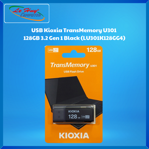 USB Kioxia TransMemory U301 128GB 3.2 Gen 1 Black (LU301K128GG4) - Hàng Chính Hãng