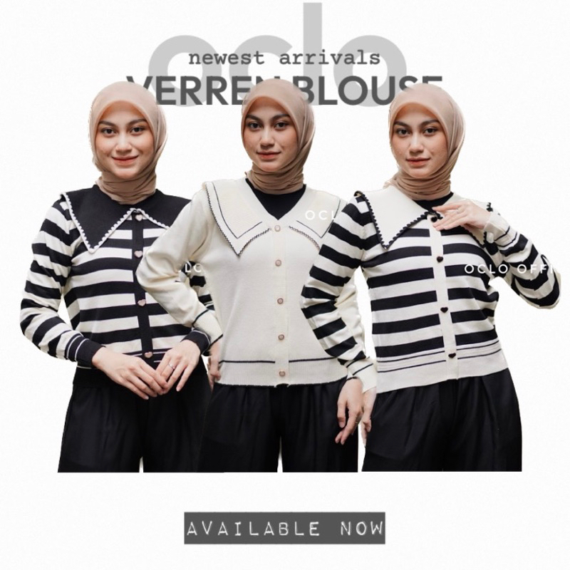 Verren Blouse Knit Cardi Stripe by Oclo