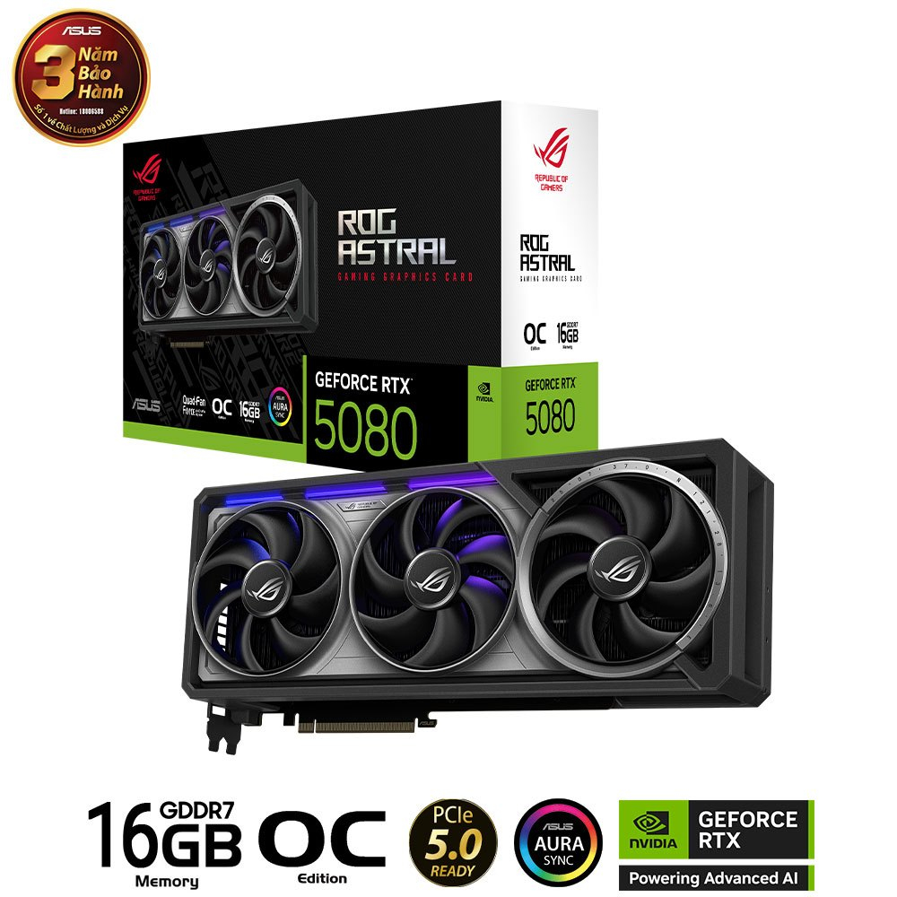 VGA Asus ROG Astral RTX 5080 16GB GDDR7 OC ( Black/White ) - BH 36 Tháng | Shopee Việt Nam