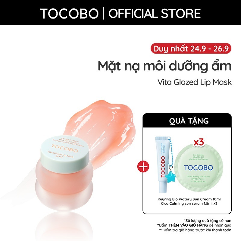 Mặt nạ môi dưỡng ẩm làm mềm môi Tocobo Vita Glazed Lip Mask 20ml
