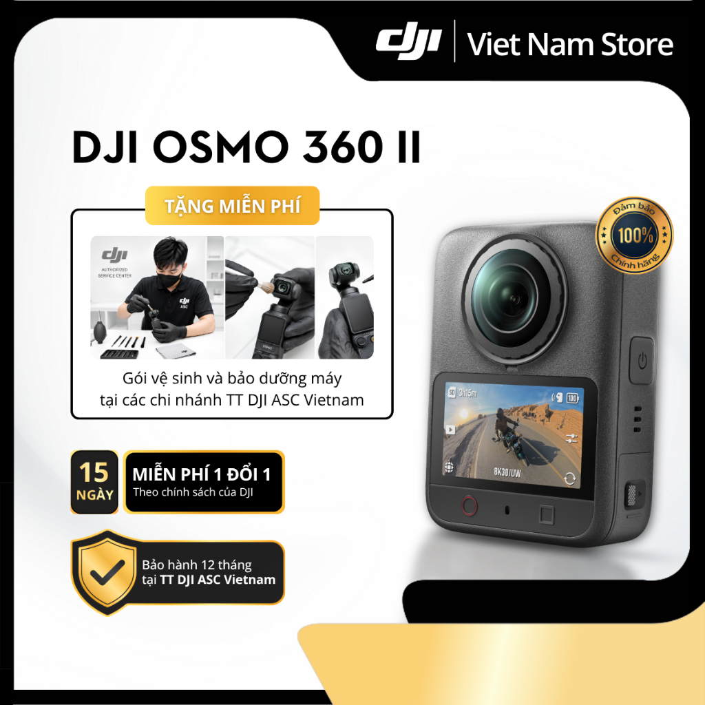 Camera Hành Trình DJI Osmo 360 II Camera 360 Độ Quay 8K 60fps Cảm Biến Kép 1.1 inch | Shopee Việt Nam