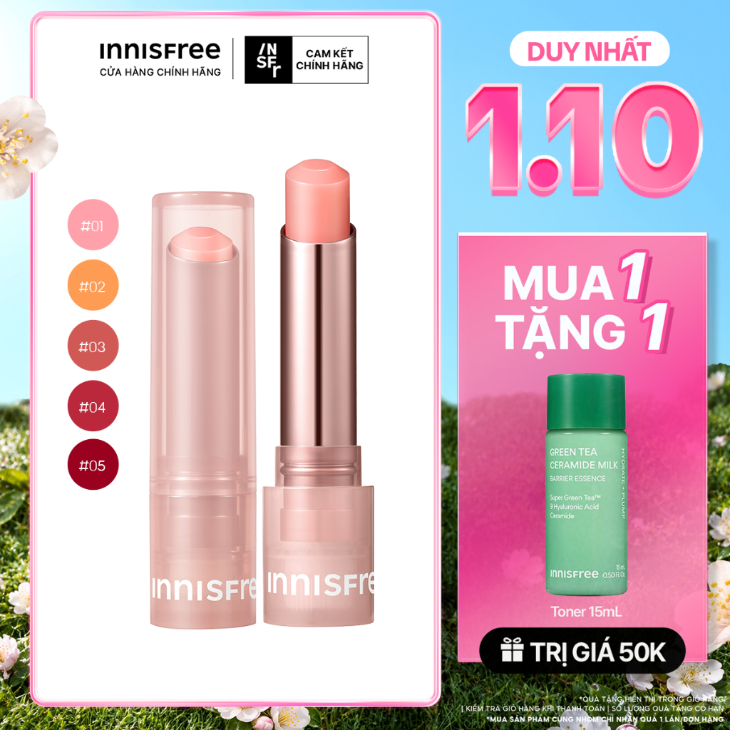 Son dưỡng môi có màu innisfree Dewy Tint Lip Balm 3.2g