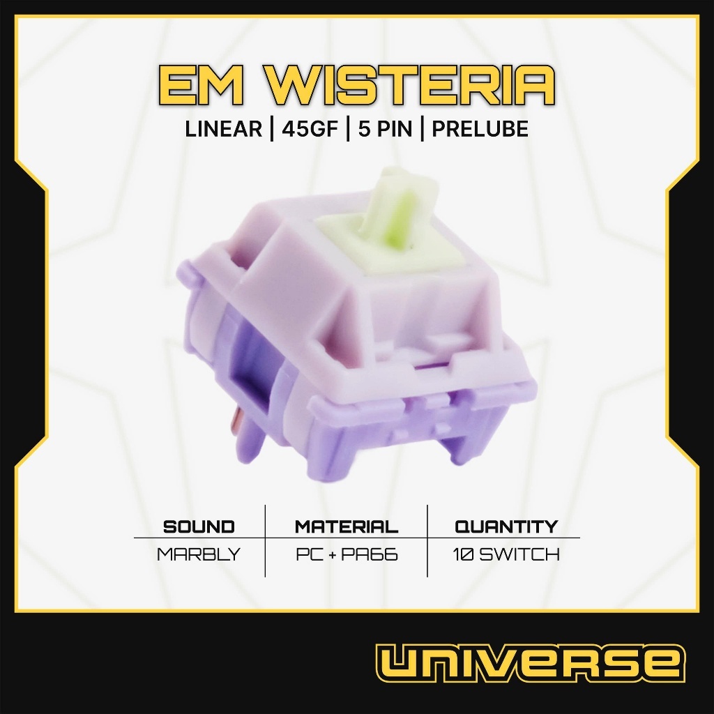 10 Switch Epomaker Wisteria Tím Switch Linear 45g 5 Pin PC + PA66 Prelube Công Tắc Bàn Phím Cơ | Shopee Việt Nam