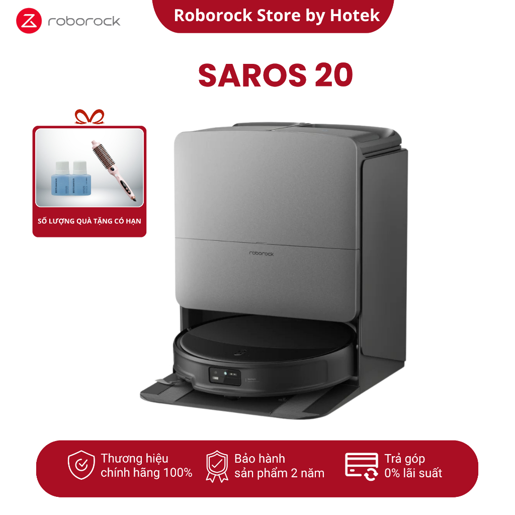 Robot hút bụi lau nhà Roborock Saros 20| Saros 20 cấp xả nước tự động| Vượt Bậc Kép 4.5 cm + 4 cm | Shopee Việt Nam